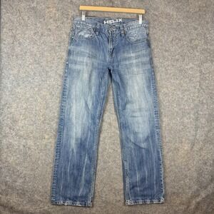 Helix Jeans 31x31 Relaxed Straight Baggy Y2K Whiskered Grunge Skater Punk